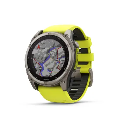 fenix 8 - 51mm, Sapphire Solar, Titanium, Amp Yellow/Graphite band