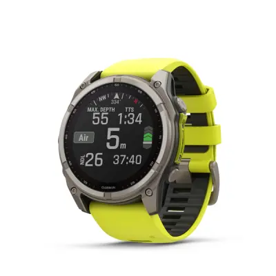 fenix 8 - 51mm, Sapphire Solar, Titanium, Amp Yellow/Graphite band