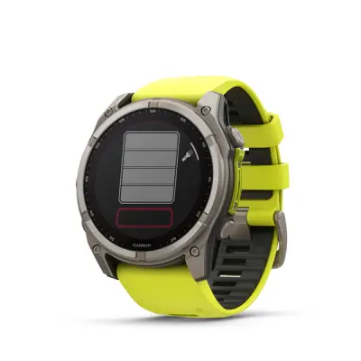 fenix 8 - 51mm, Sapphire Solar, Titanium, Amp Yellow/Graphite band