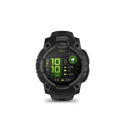 Instinct 3 - 45mm, AMOLED, Black, Black silicone band