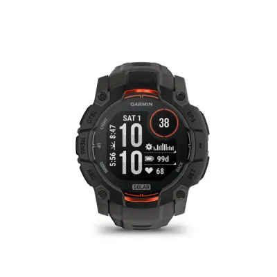 Instinct 3 - 50mm, Solar, Black, Charcoal silicone band 