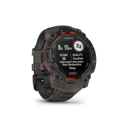 Instinct 3 - 50mm, Solar, Black, Charcoal silicone band 