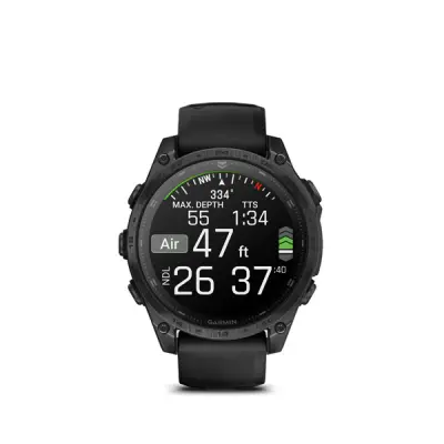 tactix 8 - 47mm, AMOLED, Sapphire, Black DLC Titanium, Black/Pebble Gray band  (Applied Ballistics Ultralight™)