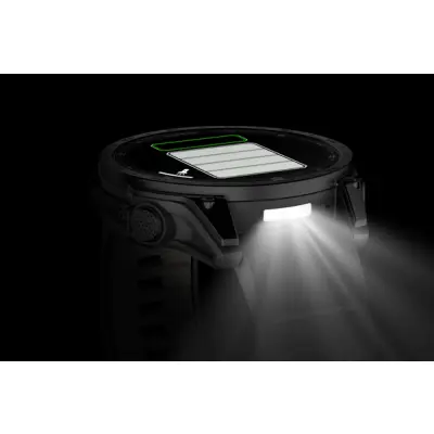 tactix 8 - 47mm, AMOLED, Sapphire, Black DLC Titanium, Black/Pebble Gray band  (Applied Ballistics Ultralight™)