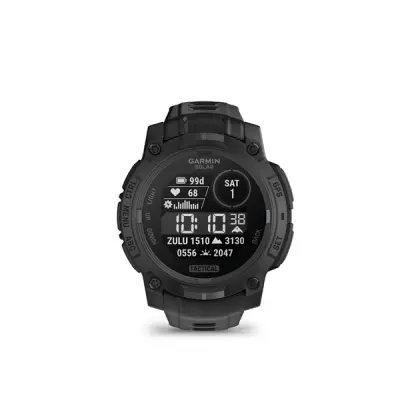 Instinct 3 - 45mm, Solar, Tactical Edition Black, Black silicone band