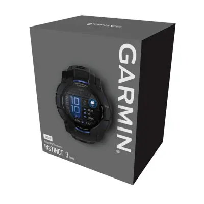 Instinct 3 - 50mm, AMOLED, Black, Charcoal silicone band