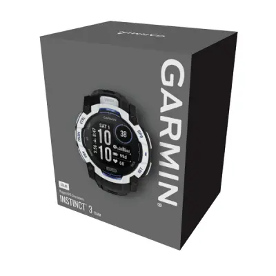 Instinct 3 - 50mm, Solar, Whitestone, Black silicone band 