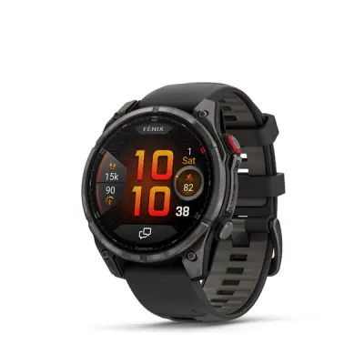 fenix 8 Pro - 47mm, AMOLED, Sapphire, Carbon Gray DLC Titanium, Black/Pebble Gray band
