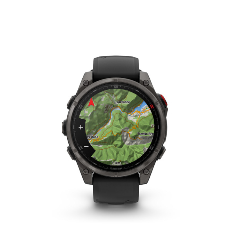 fenix 8 Pro - 47mm, AMOLED, Sapphire, Carbon Gray DLC Titanium, Black/Pebble Gray band