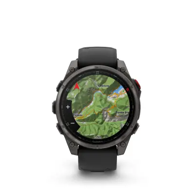 fenix 8 Pro - 47mm, AMOLED, Sapphire, Carbon Gray DLC Titanium, Black/Pebble Gray band