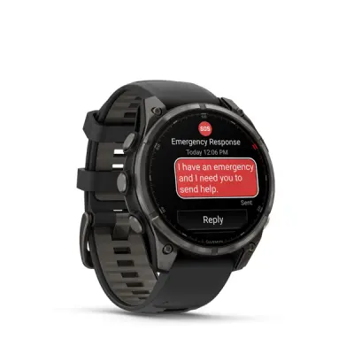 fenix 8 Pro - 47mm, AMOLED, Sapphire, Carbon Gray DLC Titanium, Black/Pebble Gray band