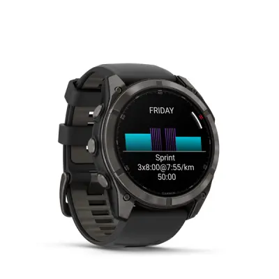 fenix 8 Pro - 51mm, AMOLED, Sapphire, Carbon Gray DLC Titanium, Black/Pebble Gray band