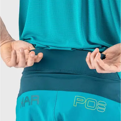 Karpos Val Di Dentro kraťasy modrozelené/žlté fluo