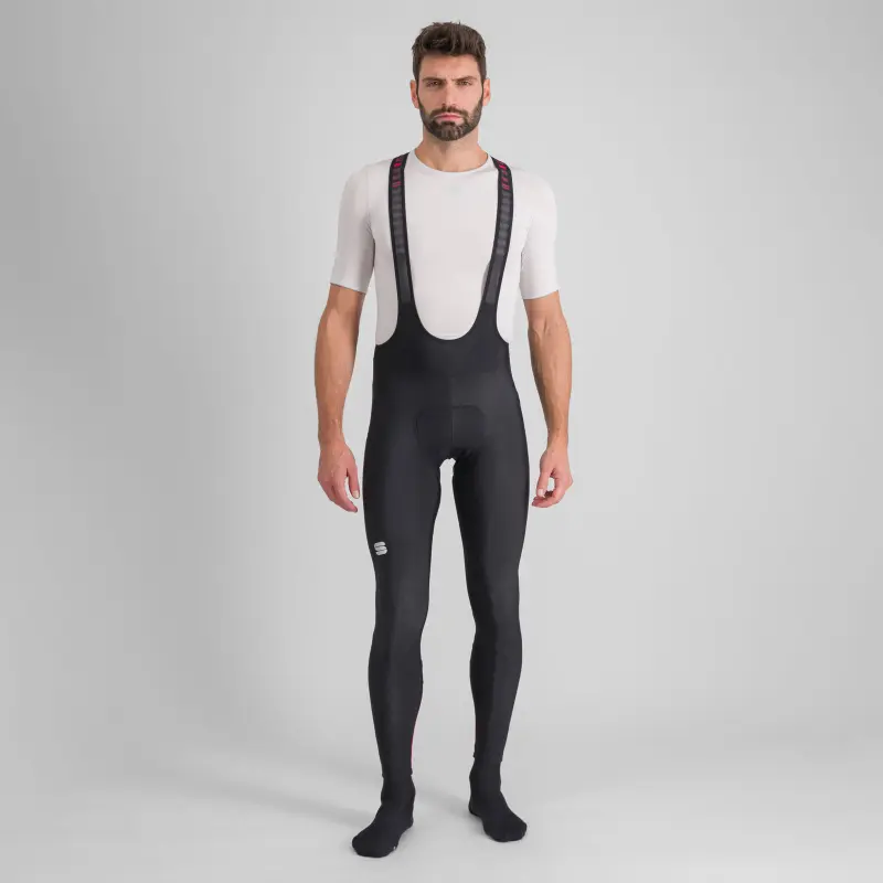 Sportful CLASSIC nohavice s trakmi black tango red