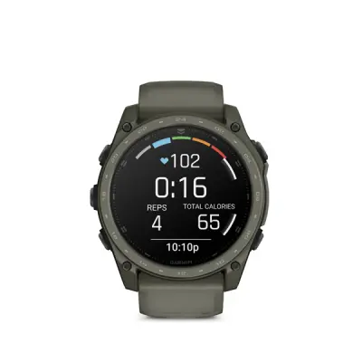 tactix 8 - 51mm, AMOLED, Sapphire, Cerakote coating, Titanium, olive drab/black silicone band (AB Ultralight)