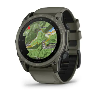 tactix 8 - 51mm, AMOLED, Sapphire, Cerakote coating, Titanium, olive drab/black silicone band (AB Ultralight)