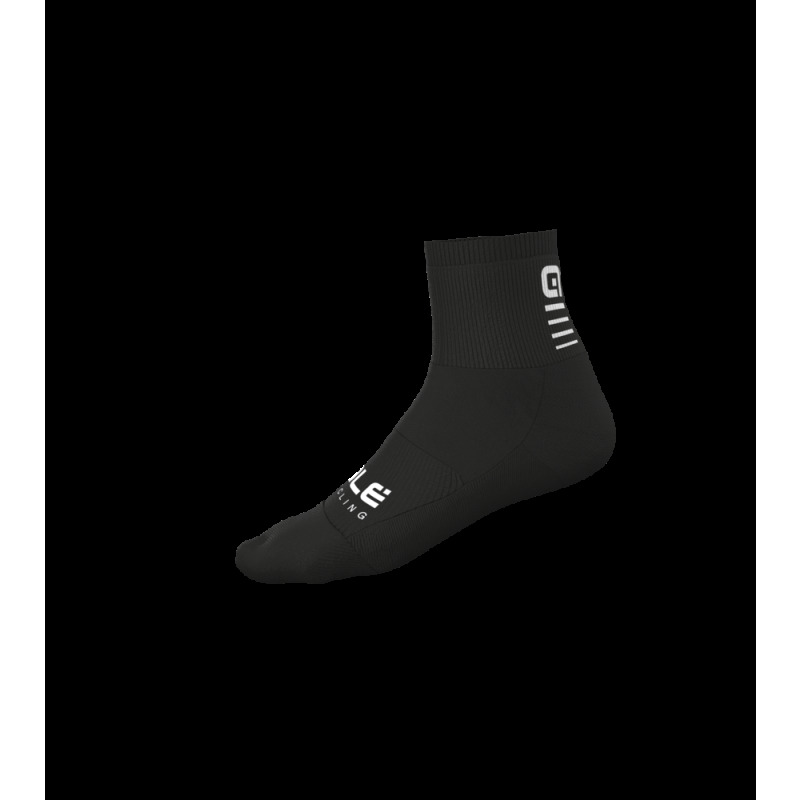 Letné cyklistické ponožky Alé Cycling Logo Q-Skin Socks čierne/biele
