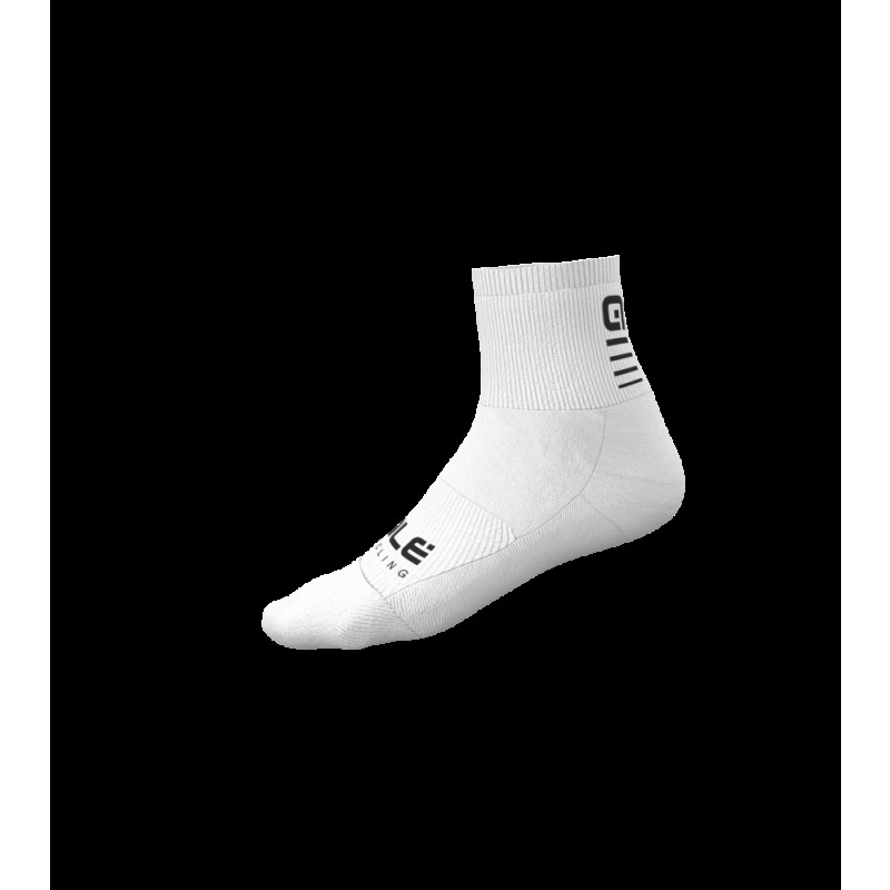 Letné cyklistické ponožky Alé Cycling Logo Q-Skin Socks biele/čierne