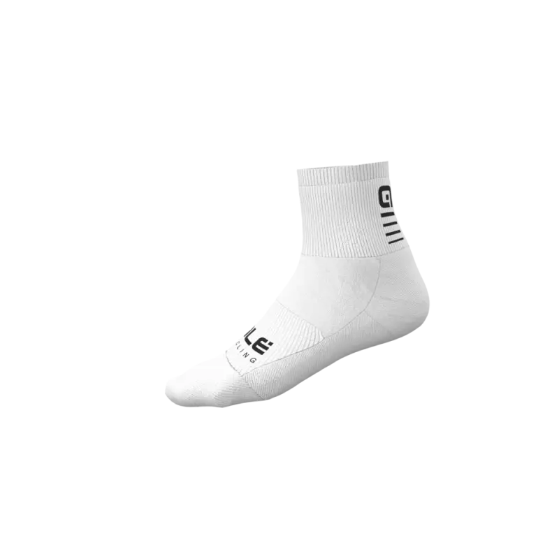 Letné cyklistické ponožky Alé Cycling Logo Q-Skin Socks biele/čierne