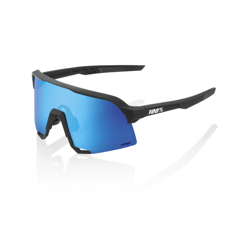 Cyklistické okuliare 100% S3 - Matte Black - HiPER Blue Multilayer Mirror Lens