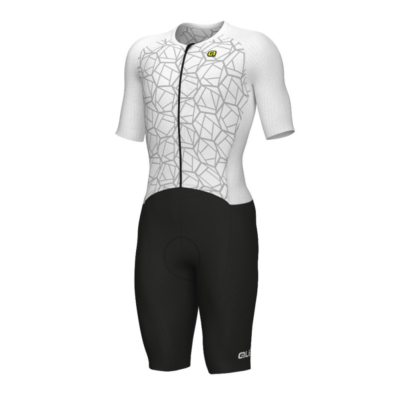 Triatlonová kombinéza pánská Alé Cycling Triathlon Focus bílá/černá