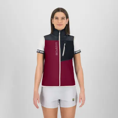 Karpos Lavaredo Wind Dámska Vesta beet red, vulcan