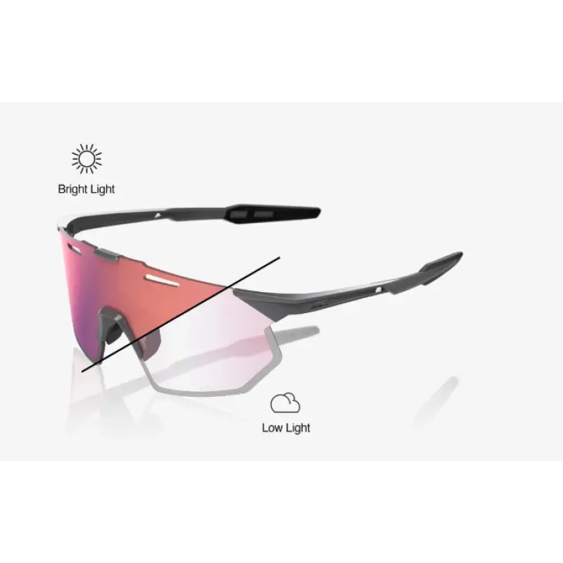 Slnečné okuliare 100% Hypercraft SQ Gloss Light Grey - Rose Gold Mirror Photochromic Lens