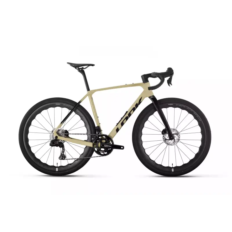 LOOK G85 Speckled Sand/Black Shimano GRX Di2 2X12 Fulcrum Soniq