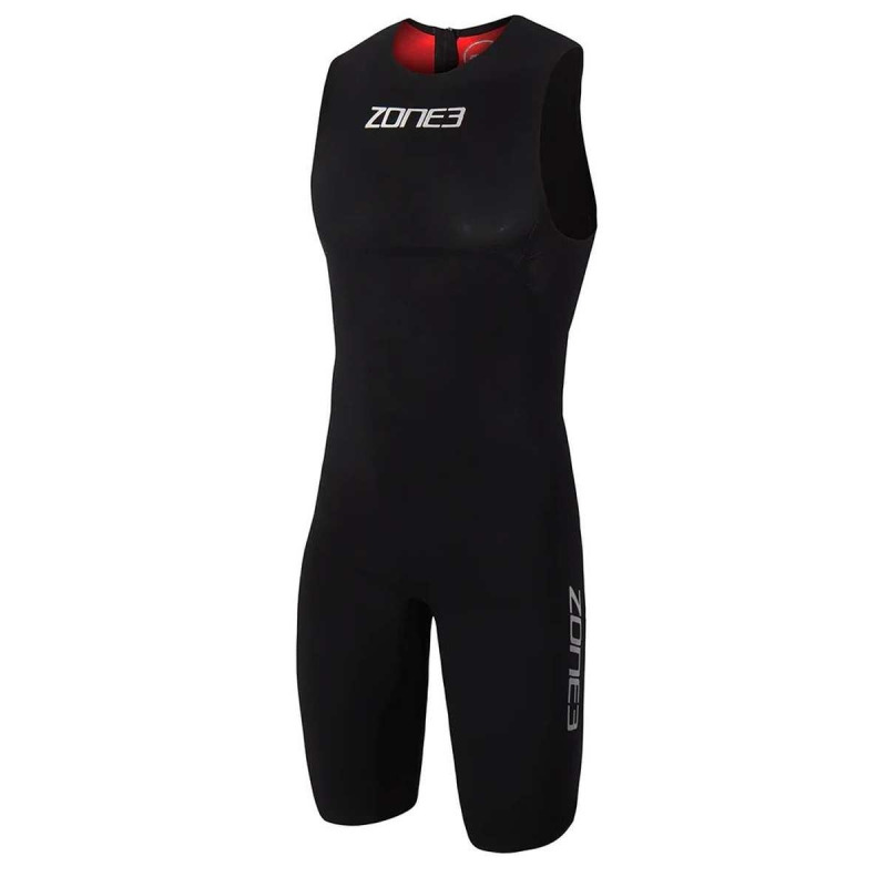Men's Streamline Sleeveless Swim Skin / Black/Red
