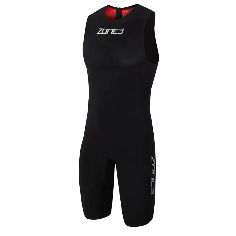 Men's Streamline Sleeveless Swim Skin / Black/Red