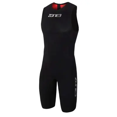 Men's Streamline Sleeveless Swim Skin / Black/Red