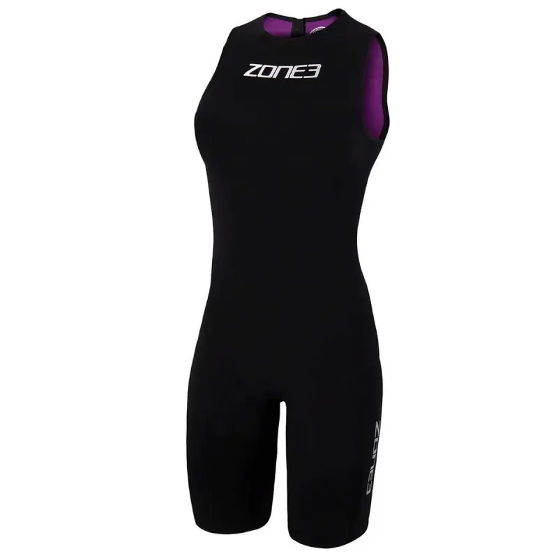 Women's Steamline Sleeveless Swim Skin / Black/Purple