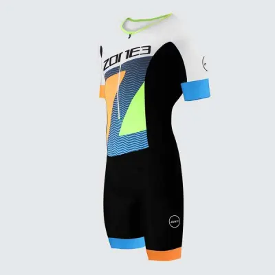 Men's Lava Long Distance Short Sleeve Aero Suit - Ltd Ed / Black/White/Orange/Blue/Yellow