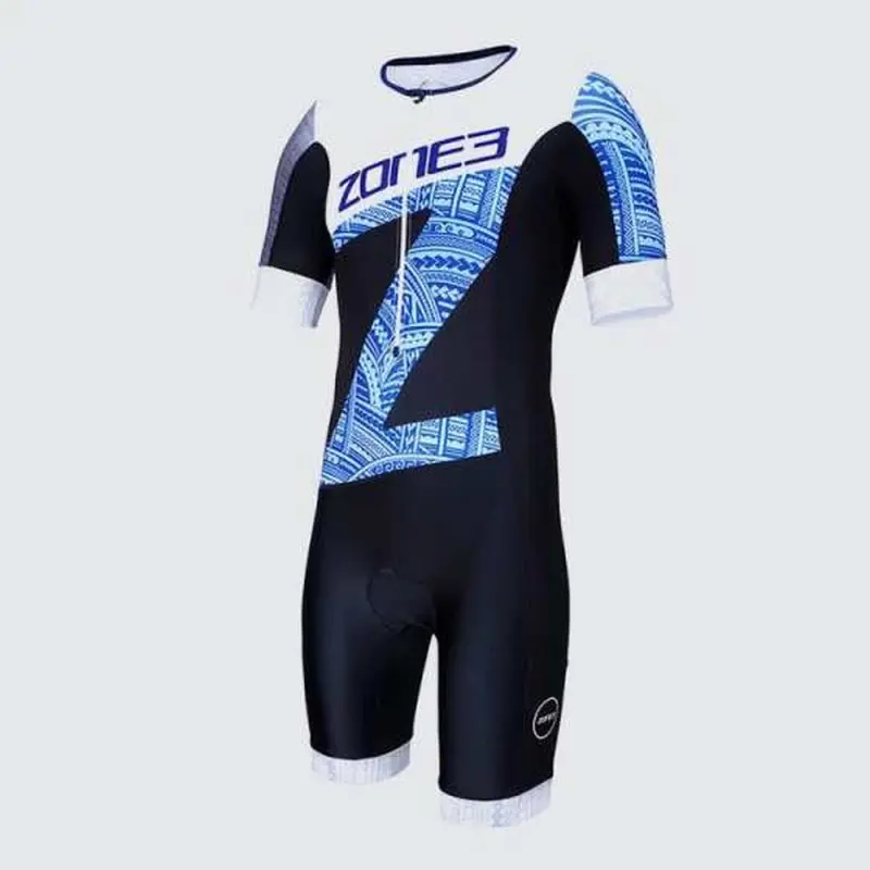 Men's Lava Long Distance Short Sleeve Aero Suit - Hawaii Print / Black/White/Blue
