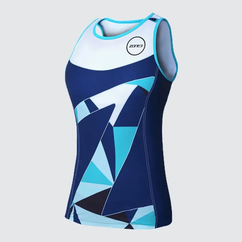 Women's Lava Long Distance Top / Navy/White/Teal