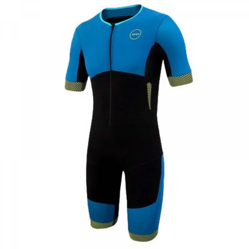 Men's Aeroforce Short Sleeve Nano Trisuit / Black/Blue/Yellow