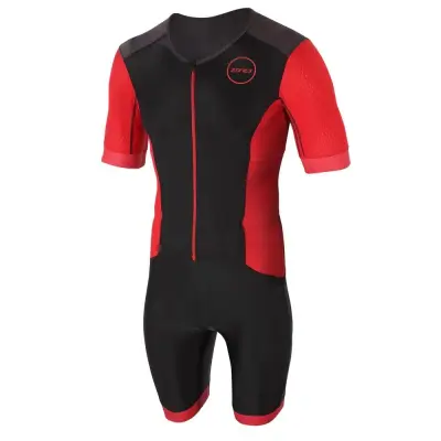 Men's Aquaflo Plus Short Sleeve Full Zip / Black/Red