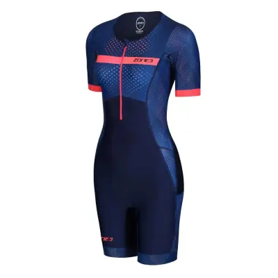Women's Activate Plus Short Sleeve Trisuit - Revolution / Navy/Coral
