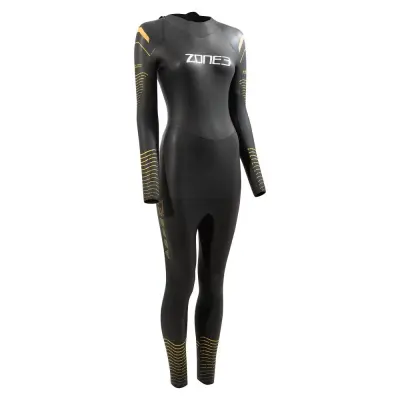 Women's Thermal Aspect Breaststroke Wetsuit / Black/Orange/Yellow