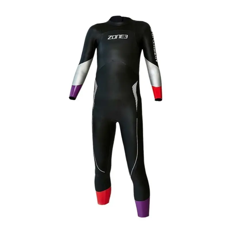 Kid's Adventure Triathlon/Open Water Swimming Wetsuit / Black/Silver/Red/Multi