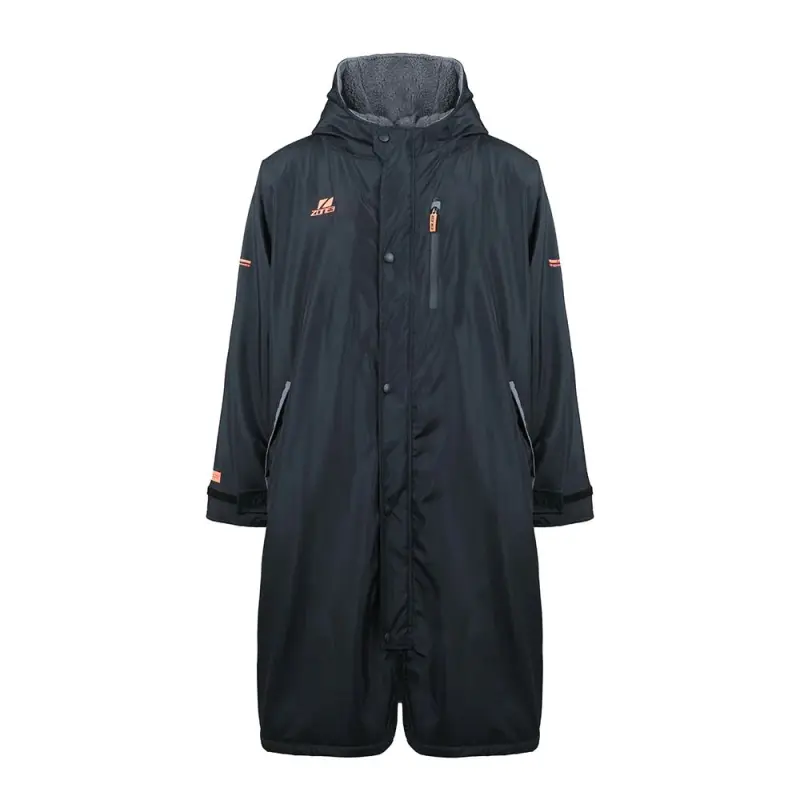 Recycled Parka Changing Robe / Black/Grey/Orange