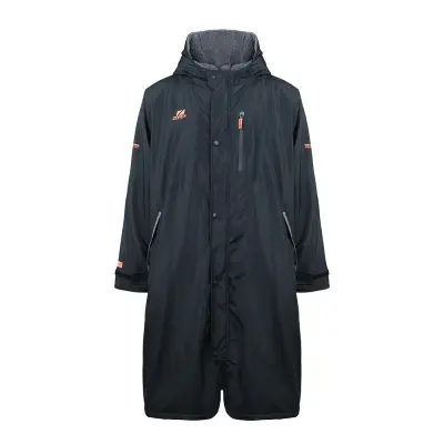 Recycled Parka Changing Robe / Black/Grey/Orange