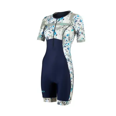 Women's Activate+ Short Sleeve Trisuit - Sand Storm / Navy/Sand