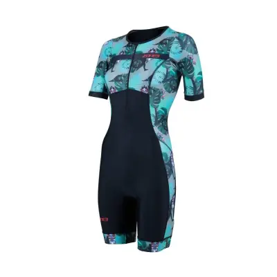 Women's Activate+ Short Sleeve Trisuit - Tribal Rush / Black/Khaki