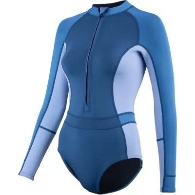 Women's Yulex® Long Sleeve Swimsuit / Multi Blue/White