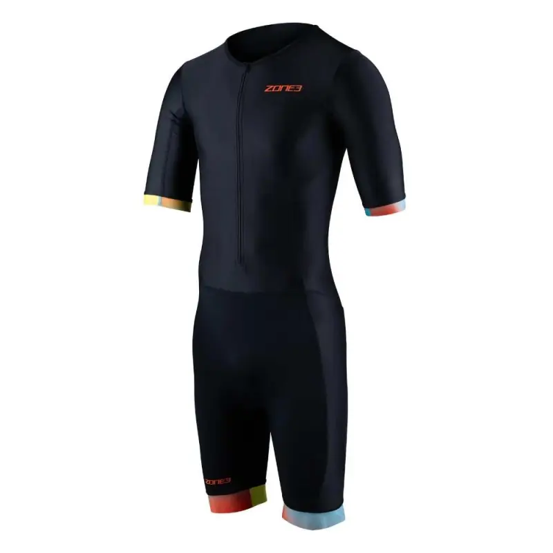 Men's Activate+ Short Sleeve Trisuit / Black/Neon