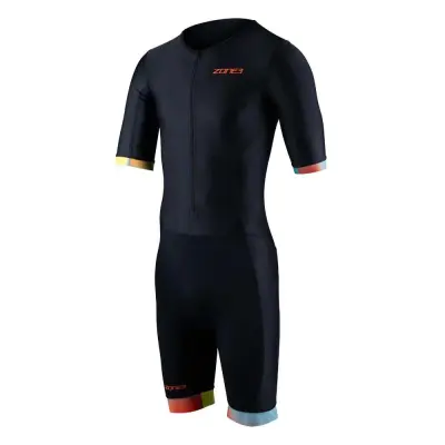 Men's Activate+ Short Sleeve Trisuit / Black/Neon