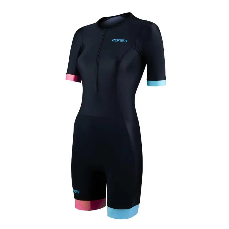 Women's Activate+ Short Sleeve Trisuit / Black/Neon