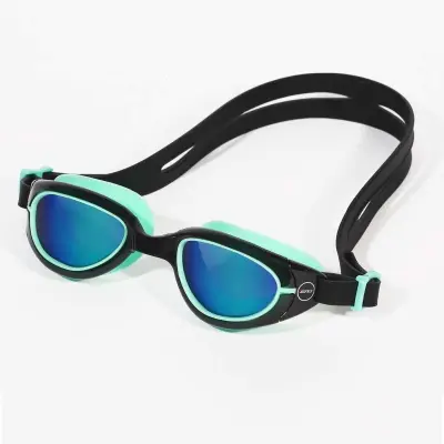 Kid's Aquahero Triathlon And Open Water Swimming Goggles / Green Revo Mirror/Black/Green