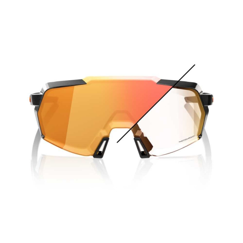 KORBIN - Gloss Metallic Black - Orange Flash Mirror Photochromic